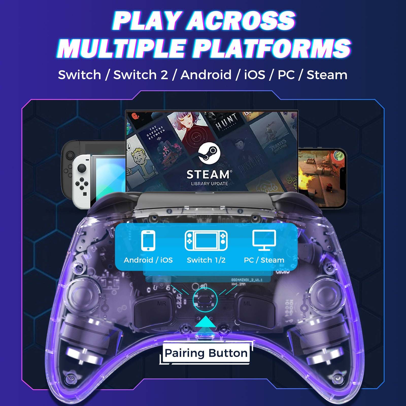 Giới Thiệu Tay cầm không dây phiên bản Astraea Transparent cho Nintendo Switch 2 L1260 - IINE