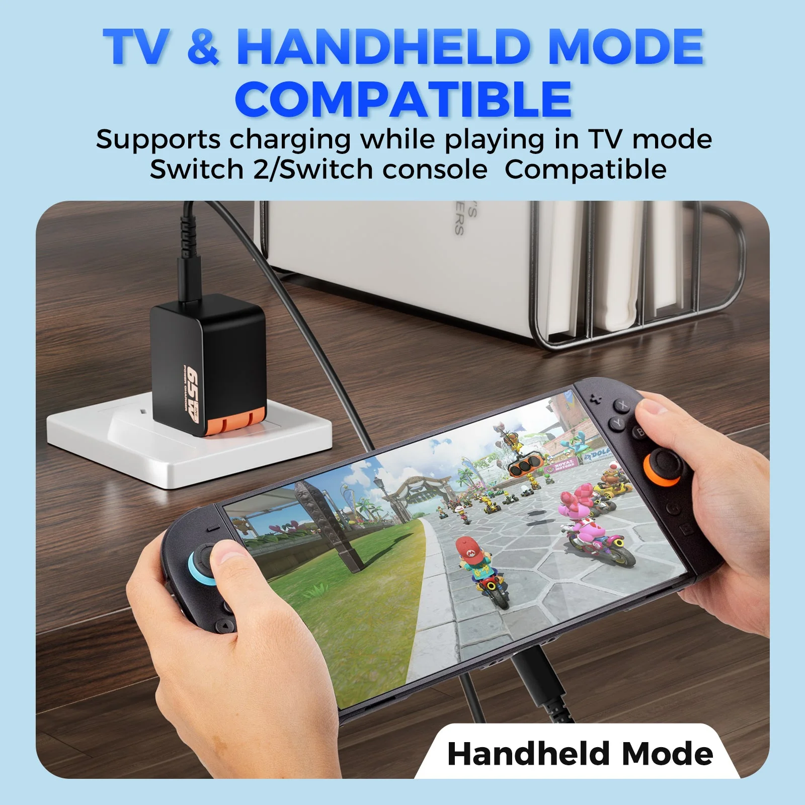 Giới Thiệu Sạc nhanh 65W phiên bản màu xanh cho Nintendo Switch 2 L1193 - IINE