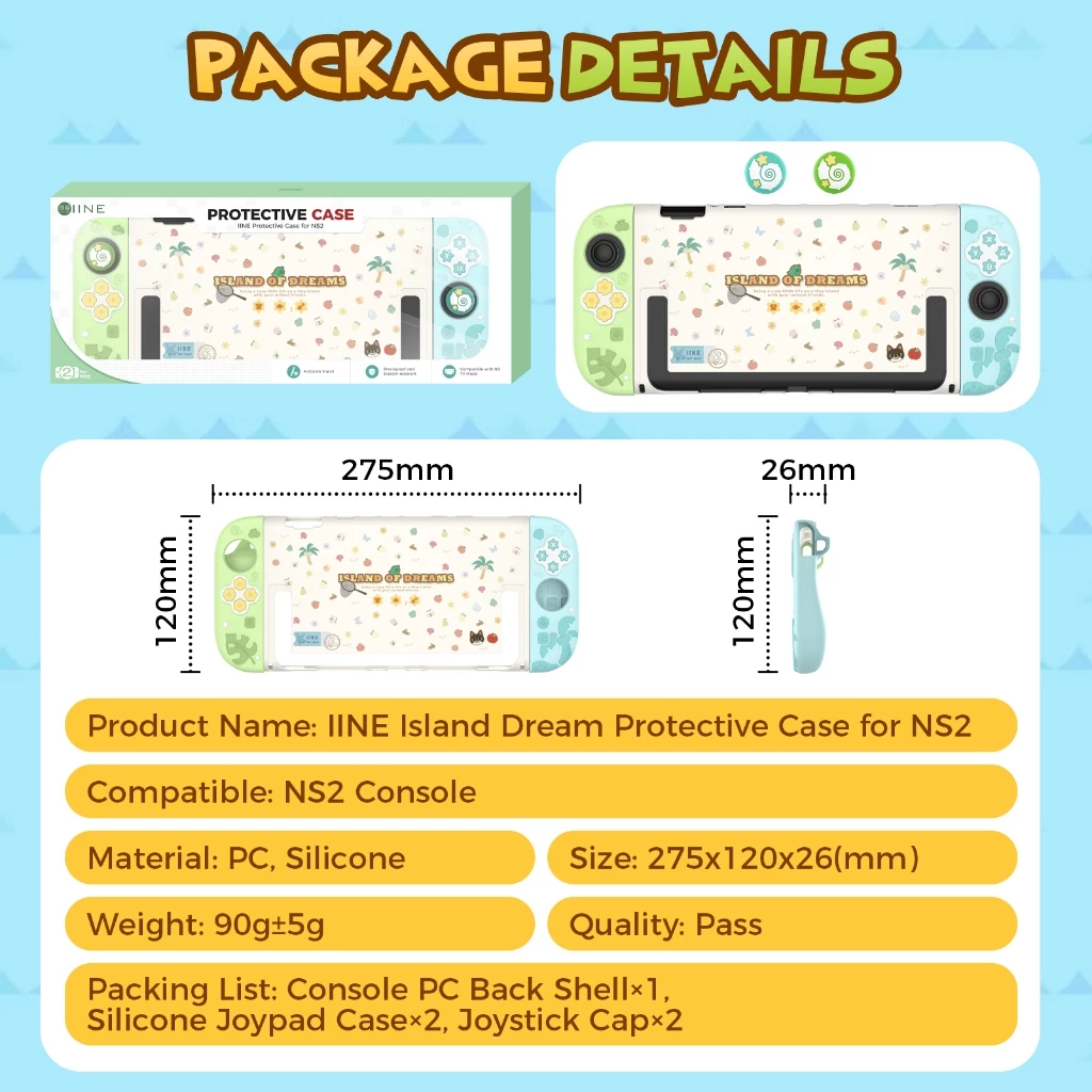 Ốp bảo vệ thân máy và tay cầm phiên bản Island Dream cho Nintendo Switch 2 L1268 - IINE