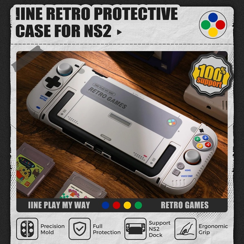 Ốp bảo vệ thân máy và tay cầm phiên bản Retro cho Nintendo Switch 2 L1289 - IINE