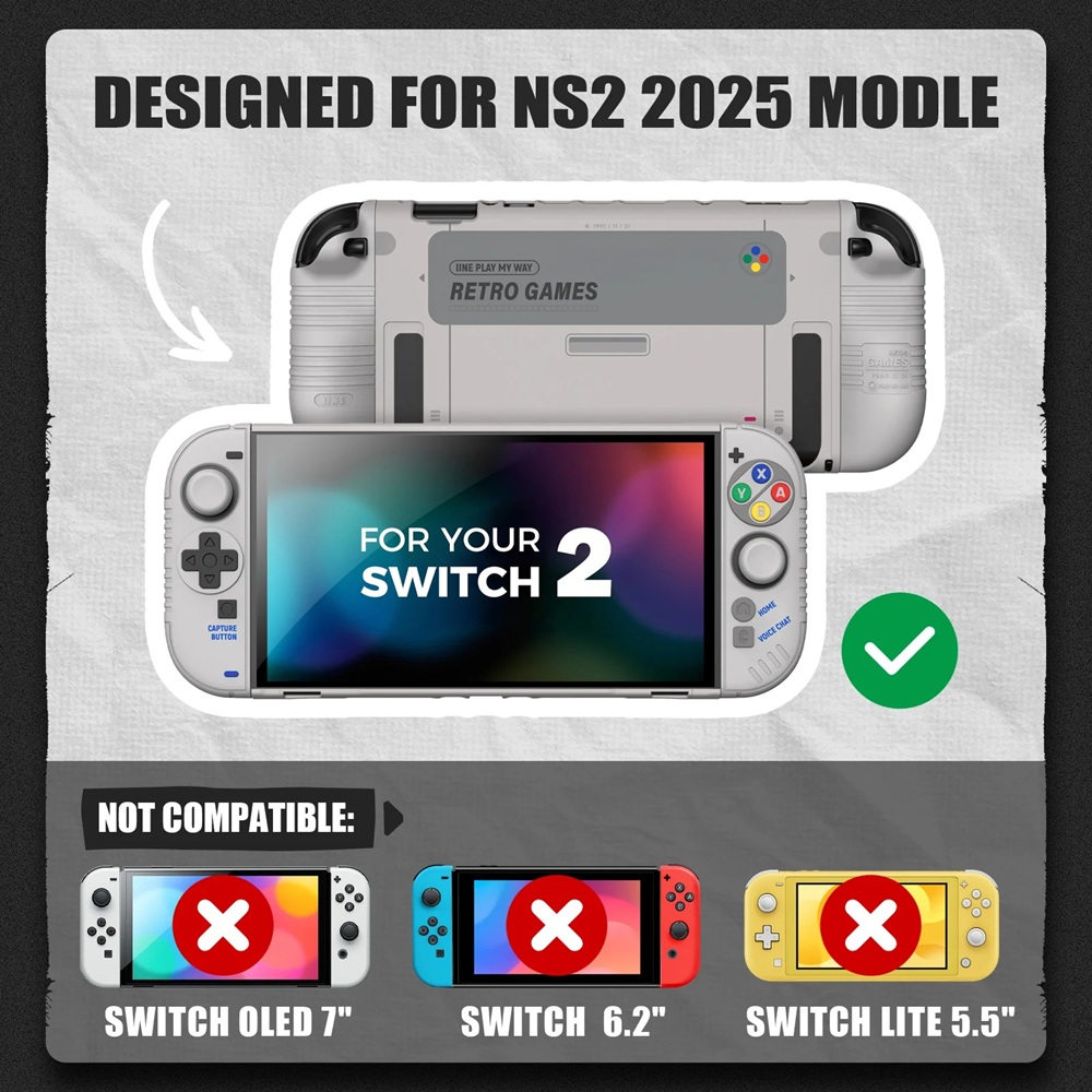 Ốp bảo vệ thân máy và tay cầm phiên bản Retro cho Nintendo Switch 2 L1289 - IINE
