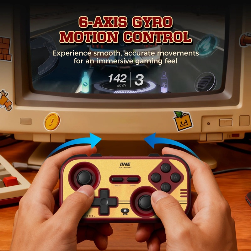 Tay cầm không dây phiên bản Retro Pocket cho Switch/ PC/ Android L1241 - IINE