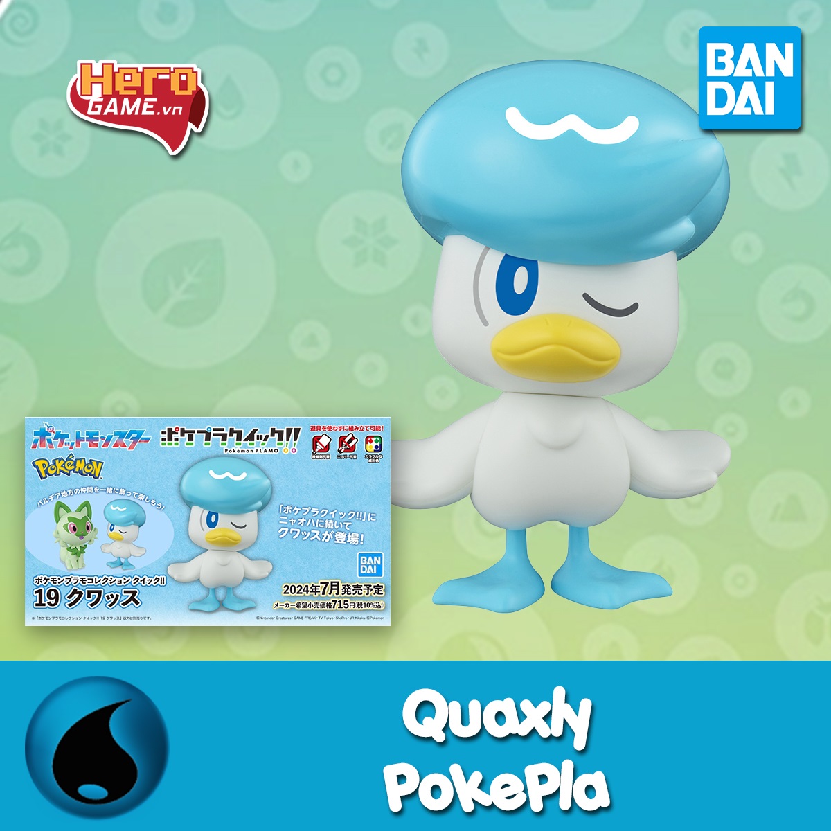 Giới thiệu mô hình lắp ráp Quaxly Pokemon Plamo Collection - Bandai