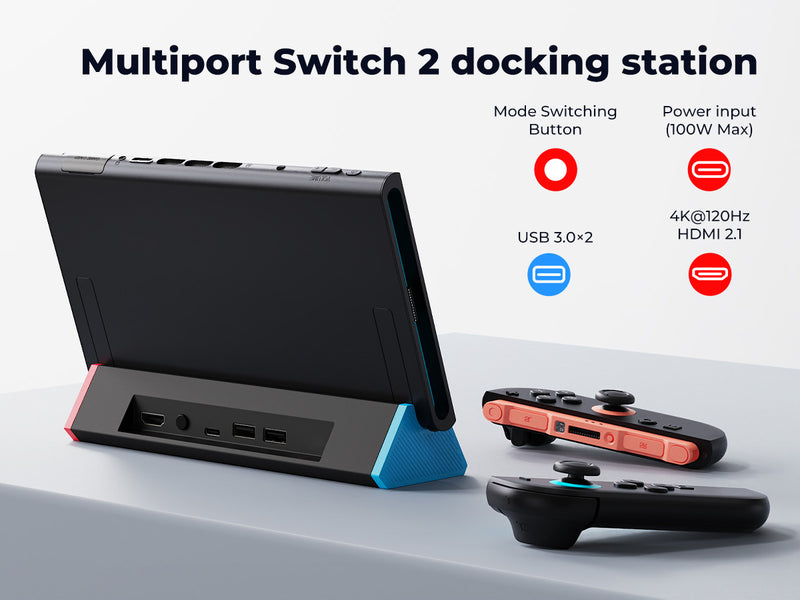 Dock xuất hình hỗ trợ 4K@120Hz và PD 100W cho Nintendo Switch 2 - ANTANK