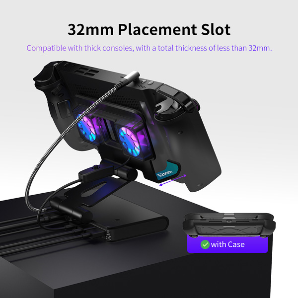 Dock xuất hình kèm quạt tản nhiệt Dual Fan hỗ trợ 4K@144Hz / 2K&1080P@240Hz cho Nintendo Switch 2 / Steam Deck / PC Handheld