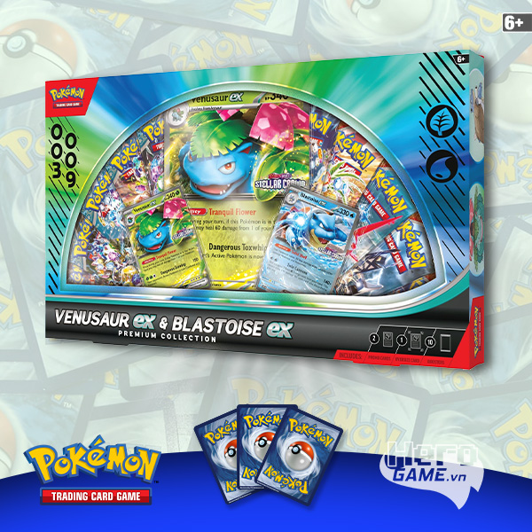 Thẻ bài TCG Pokemon Scarlet & Violet Venusaur ex & Blastoise ex Premium Collection