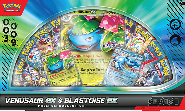 Thẻ bài TCG Pokemon Scarlet & Violet Venusaur ex & Blastoise ex Premium Collection