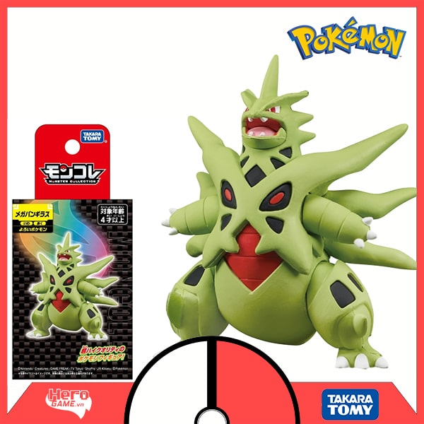 Giới thiệu mô hình Pokemon Moncolle Mega Tyranitar - Takara Tomy
