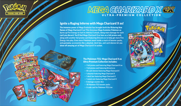 Thẻ bài TCG Pokemon Mega Evolution Phantasmal Flames Charizard X Ex Ultra Premium Collection