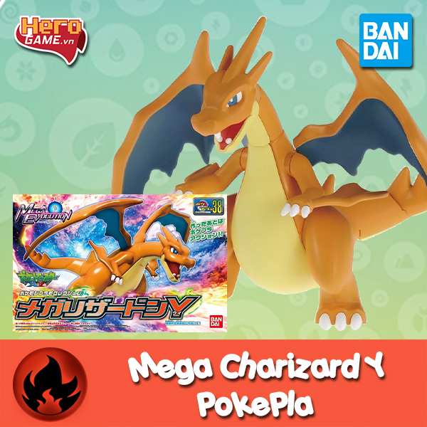 Mô hình lắp ráp Mega Charizard Y Pokemon Plamo Collection - Bandai
