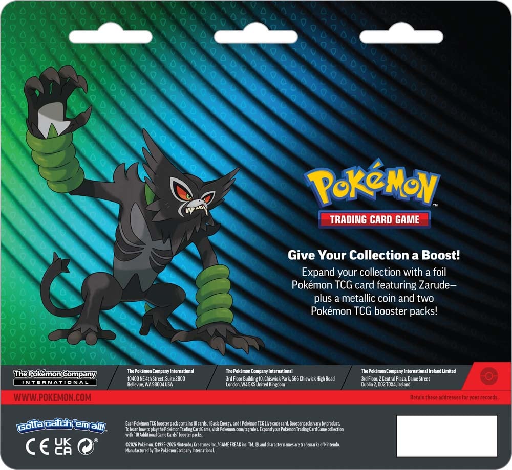 Thẻ bài TCG Pokemon Mega Evolutions Blister 2-pack Zarude