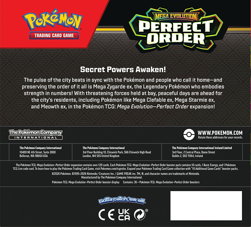 Thẻ bài TCG Pokemon Mega Evolution Perfect Order Booster Box ME03