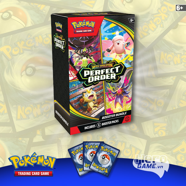 Thẻ bài TCG Pokemon Mega Evolution Perfect Order Booster Bundle ME03