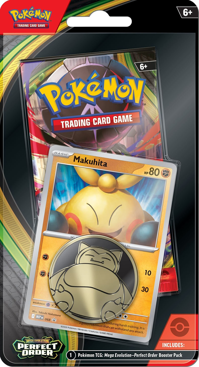 Thẻ bài TCG Pokemon Mega Evolution Perfect Order Checklane Blister Makuhita ME03