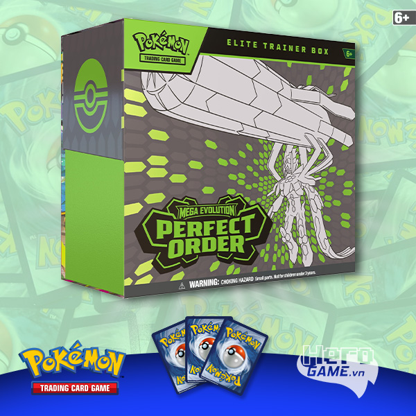 Thẻ bài TCG Pokemon Mega Evolution Perfect Order Elite Trainer Box ME03