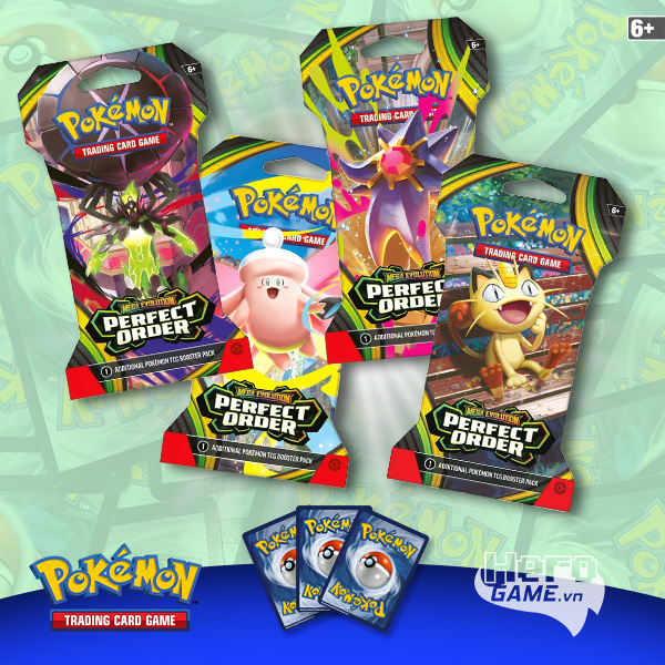 Thẻ bài TCG Pokemon Mega Evolution Perfect Order Sleeved Booster Pack ME03