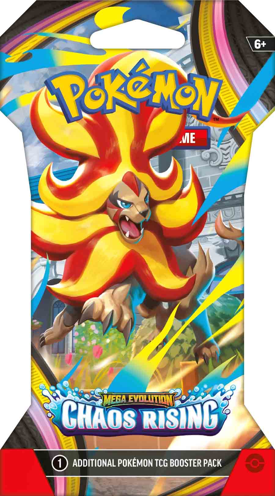 Thẻ bài TCG Pokemon Mega Evolution Chaos Rising Sleeved Booster Pack ME04