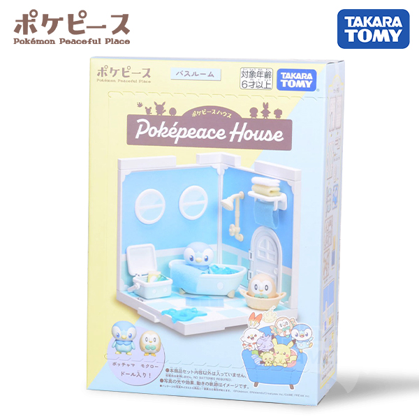 Mô hình Pokemon Pokepeace House Bathroom Piplup & Rowlet - Takara Tomy