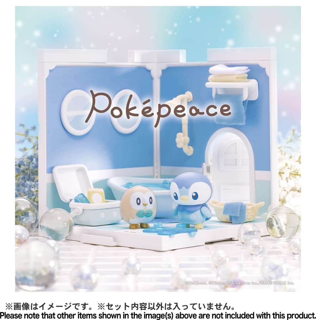 Mô hình Pokemon Pokepeace House Bathroom Piplup & Rowlet - Takara Tomy