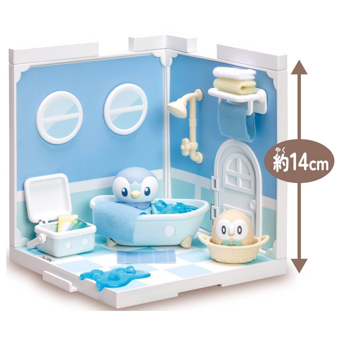 Mô hình Pokemon Pokepeace House Bathroom Piplup & Rowlet - Takara Tomy