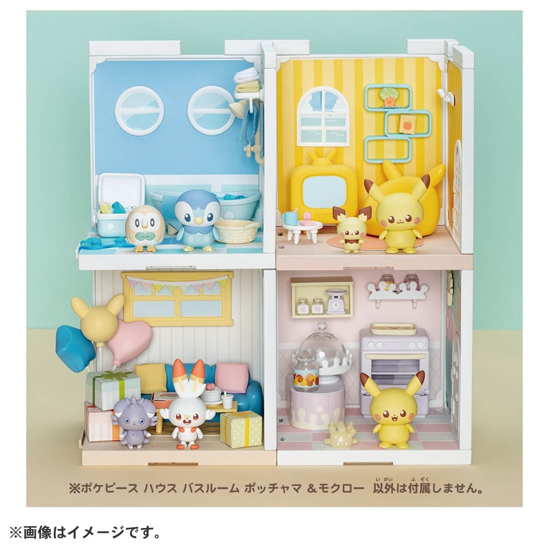 Mô hình Pokemon Pokepeace House Bathroom Piplup & Rowlet - Takara Tomy