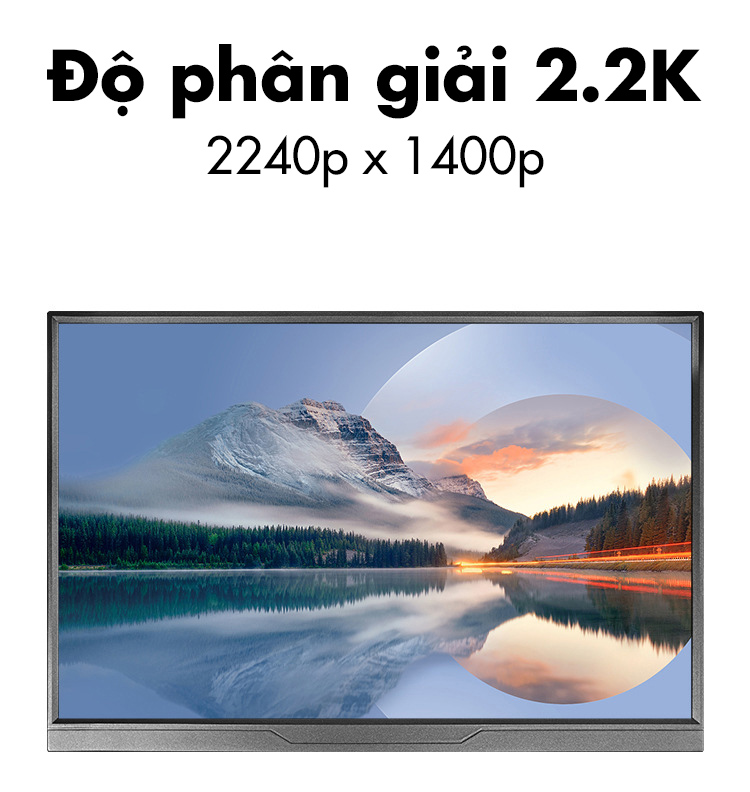 Giới thiệu màn hình di động 14 inch tỉ lệ 2.2K (2240 x 1400) 16:10 IPS 60Hz HDR - LANLIPU
