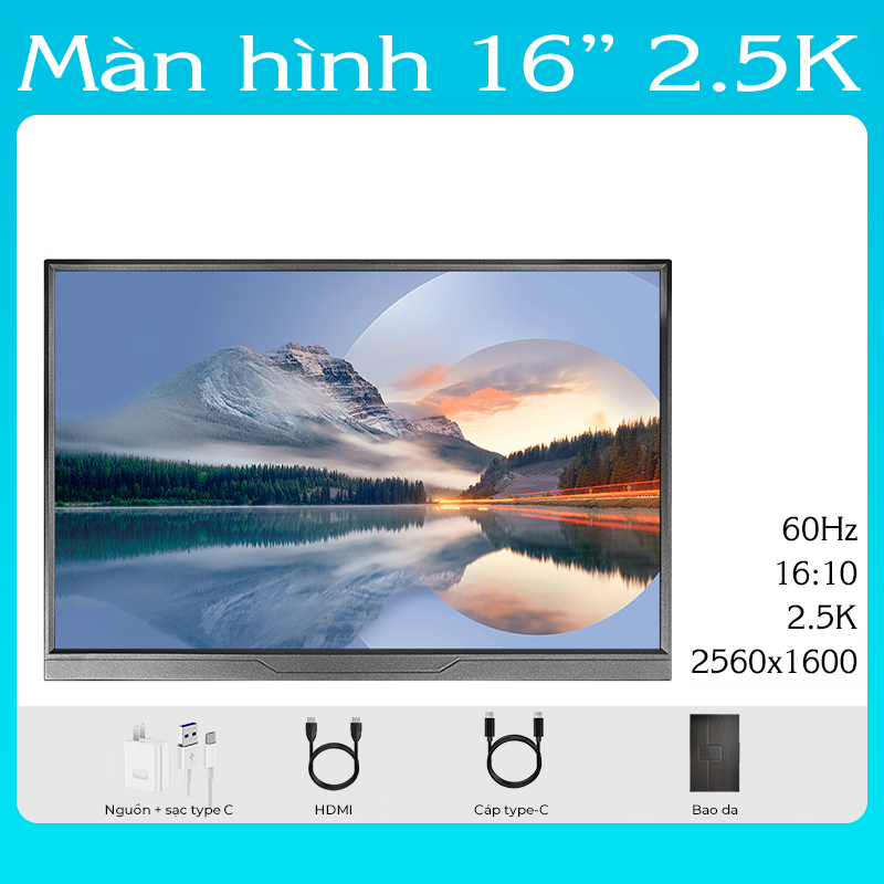 Giới thiệu màn hình di động 16 inch tỉ lệ 2.5K (2560 x 1600) 16:10 IPS 60Hz HDR - LANLIPU