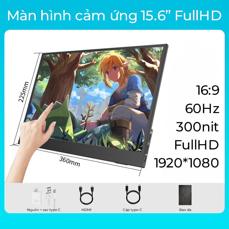 Màn hình di động 15.6 inch FullHD 60Hz cảm ứng HDR - LANLIPU