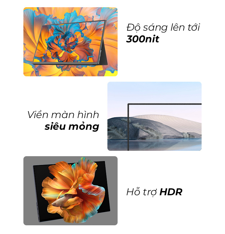 Màn hình di động 16 inch tỉ lệ FullHD 16:10 IPS 60Hz HDR - LANLIPU