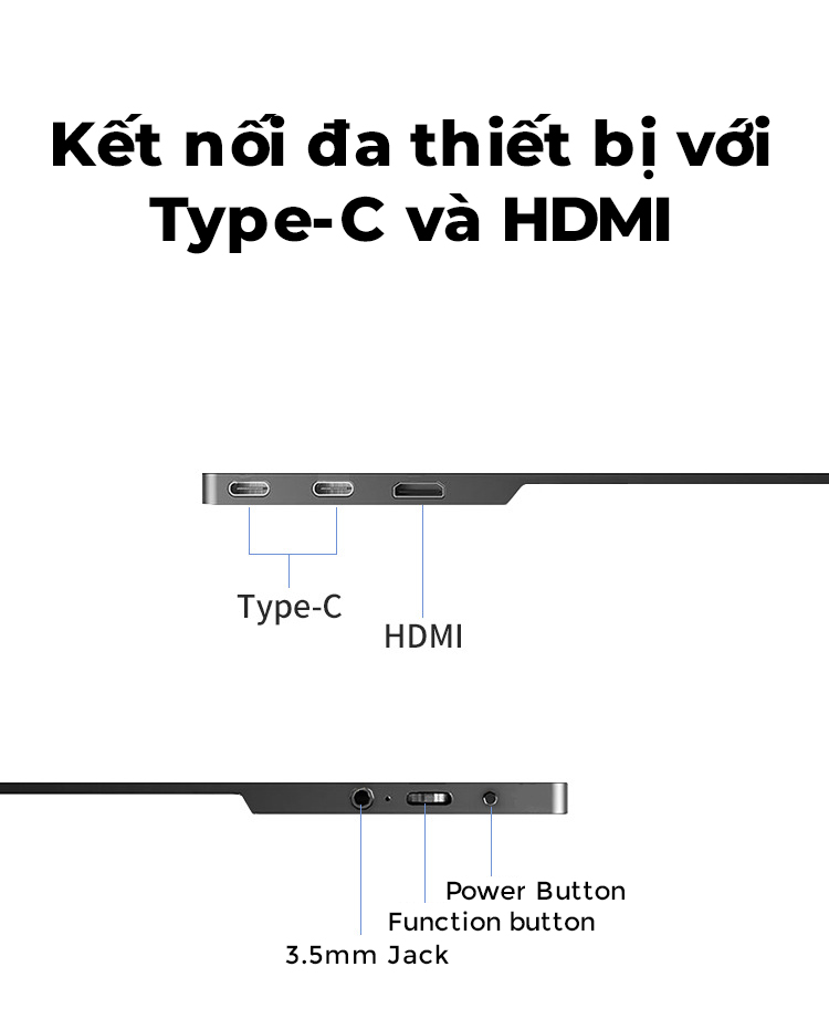 Màn hình di động 16 inch tỉ lệ FullHD 16:10 IPS 60Hz HDR - LANLIPU