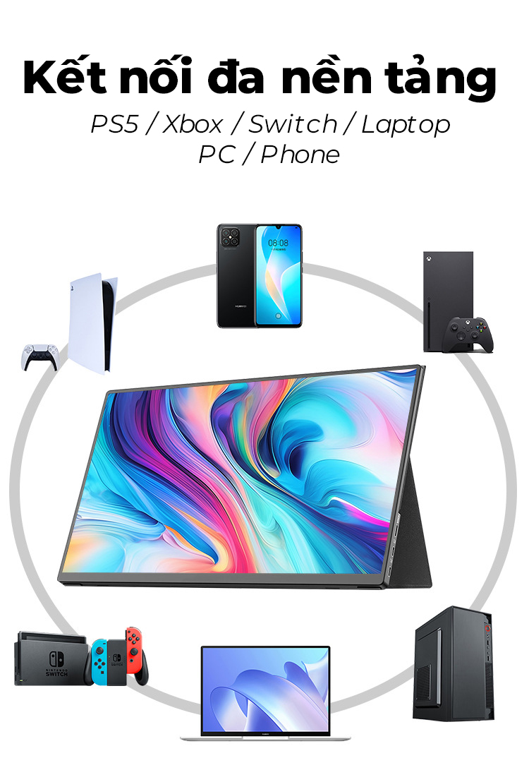 Màn hình di động 16 inch tỉ lệ FullHD 16:10 IPS 60Hz HDR - LANLIPU