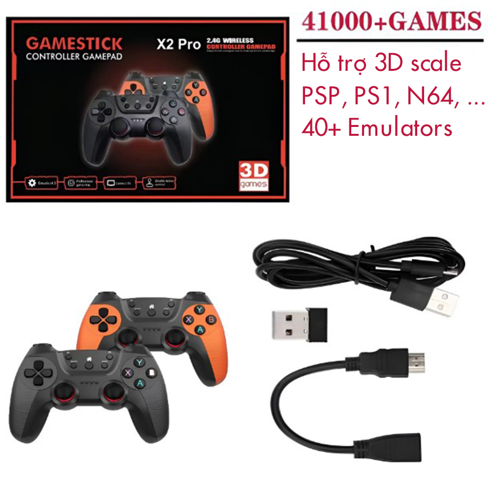 Giới thiệu USB Game Stick X2 Pro - Máy game điện tử retro HDMI không dây hơn 40000 games