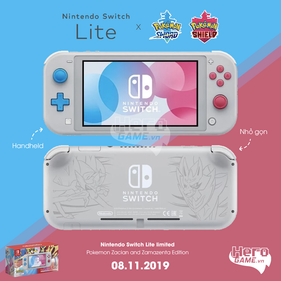 Nintendo Switch Lite Pokemon Zacian And Zamazenta Limited Edition